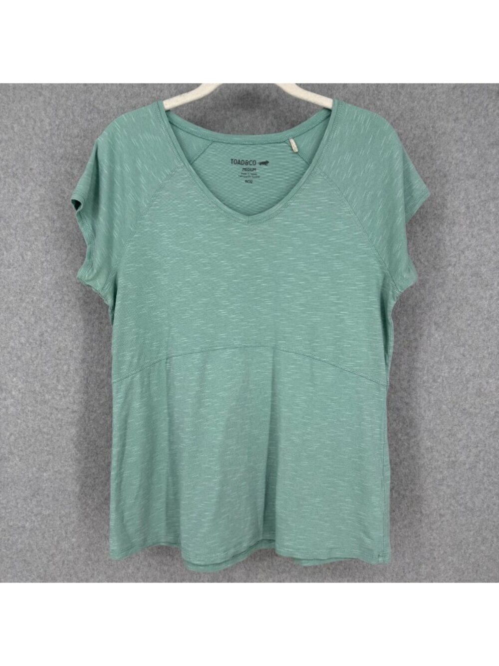 Toad Co Womens Bonita Short Sleeve T Shirt Size M Blue Green Slub Knit Casual